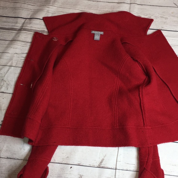 - Eagle’s eye boiled wool red structured coat - Picture 6 of 9